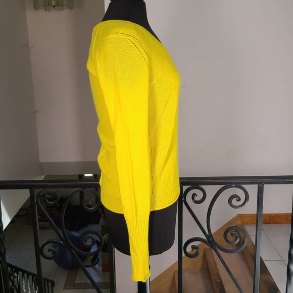 Calypso St. Barth Yellow Cashmere Sweater - Picture 3 of 8